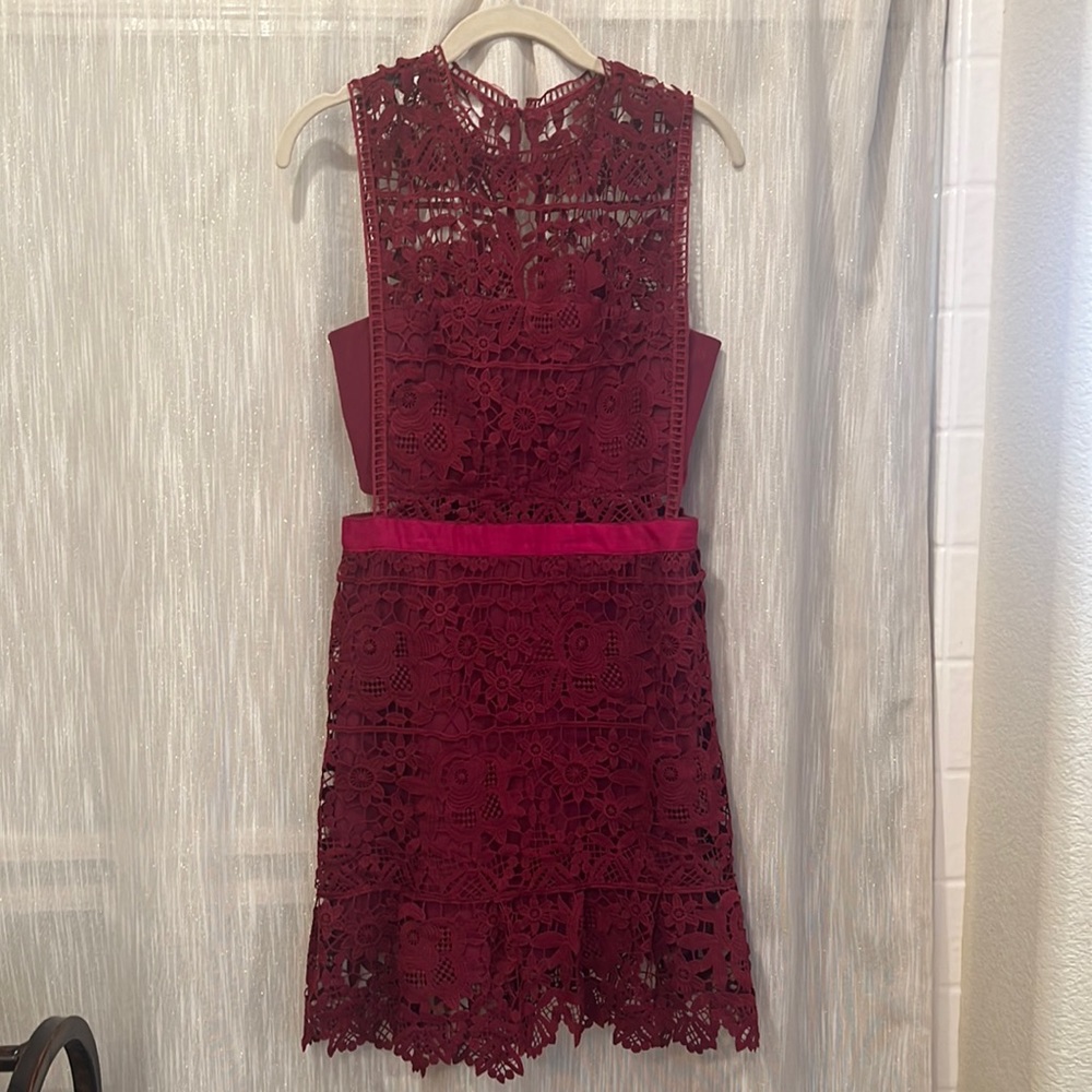 Burgundy lace dress